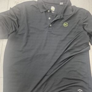Callaway Men's Black Polo Shirt with Lime Accent